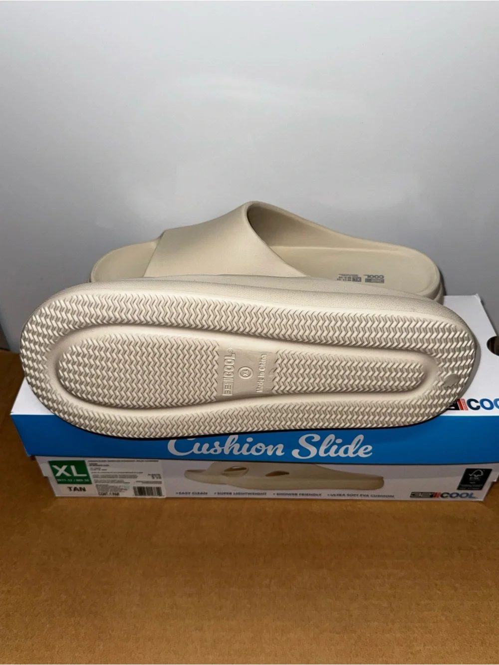 32 Degrees Cool Cushioned Slide Sandals Tan Women's Size: W11-12 / M9-10 , New